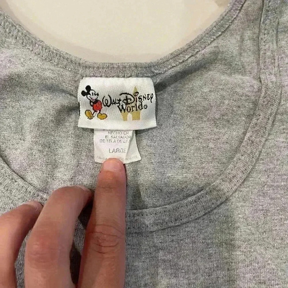 Vintage Walt Disney World Mickey Mouse Gray Tank Top Size Adult Large - Picture 3 of 4